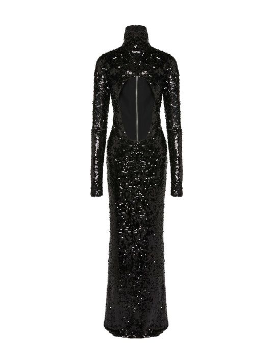 Black Long Sleeve Sequin Dress