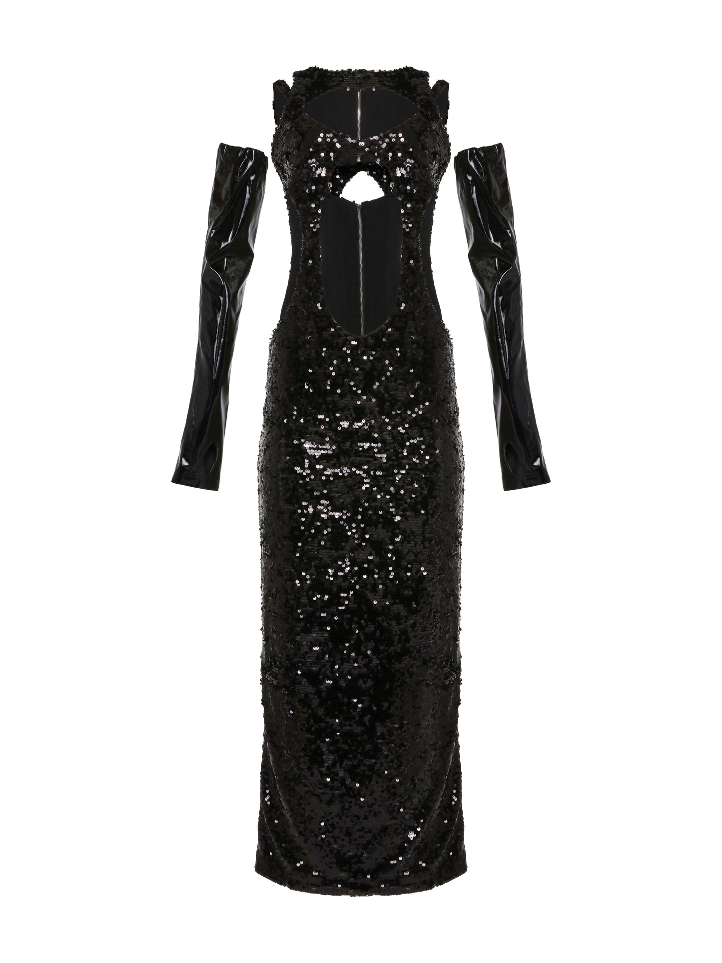 Black Cut Out Sequin Dress