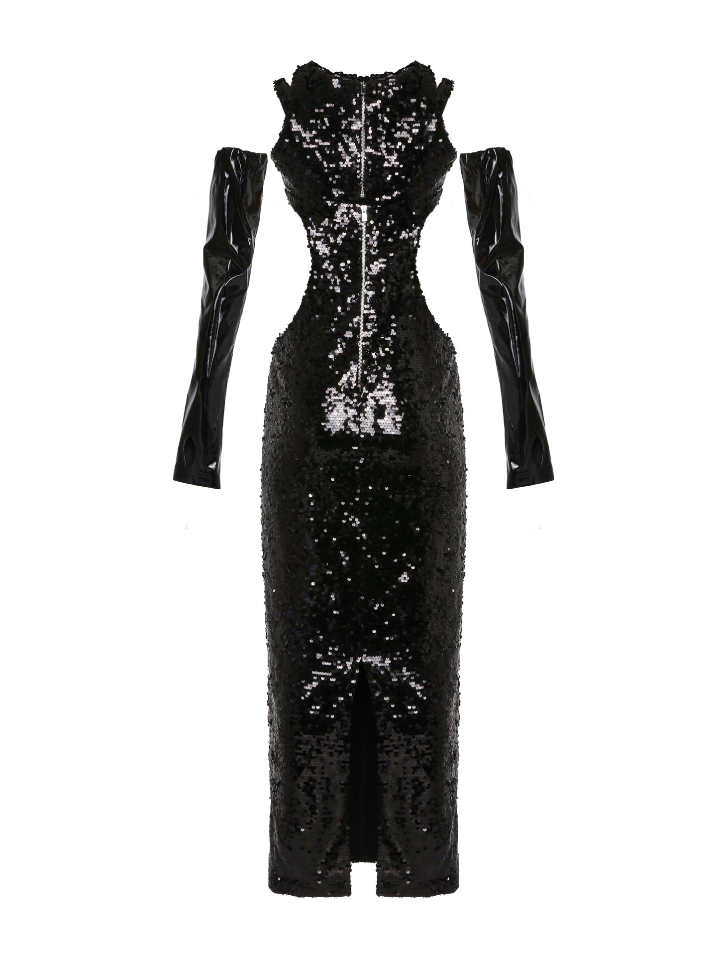 Black Cut Out Sequin Dress