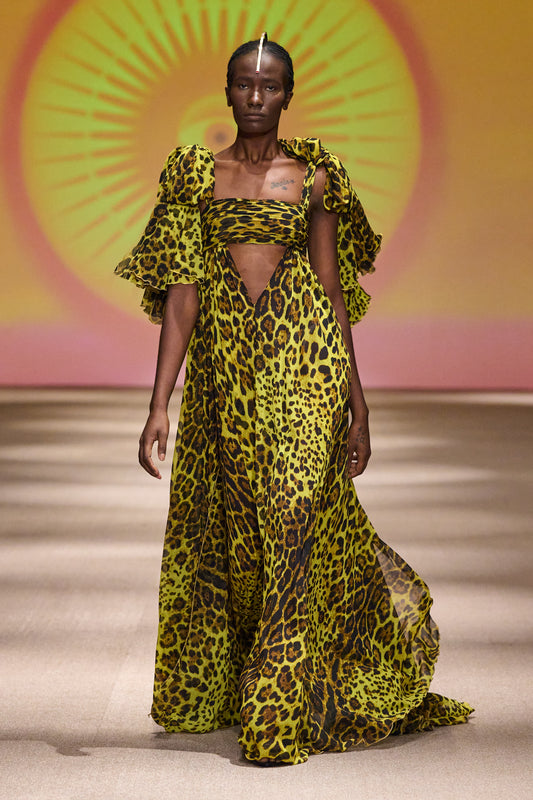 Look 15 Gold Leopard Print Dress